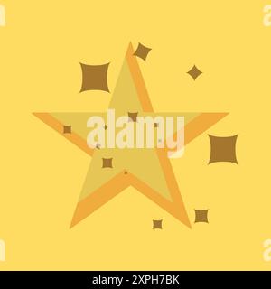 Gold star. for Birthday, New Year, Christmas Card, Wedding Invitation Stock Vector