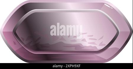Pink metallic button showing a cracked surface, for game or app design Stock Vector