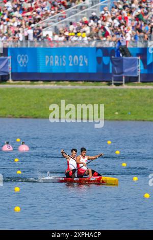 Hao Liu and Bowen Ji of China compete during Men's Canoe Double 500m ...
