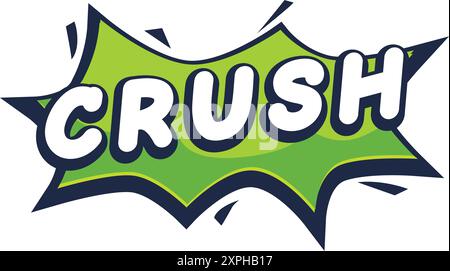 Cartoon burst conveying the feeling of having a crush on someone Stock Vector