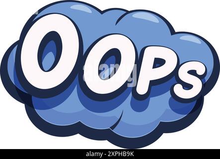 Oops comic speech bubble is floating, expressing surprise Stock Vector