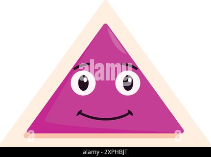Cartoon illustration of triangle geometric shaped objects educational ...