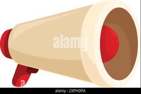 Red and beige megaphone announcing big news on white background Stock Vector
