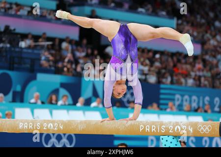 Paris, France. 5th Aug, 2024. Manila Esposito (ITA) Gymnastics - Artistic : Women's Apparatus Balance Beam Final during the Paris 2024 Olympic Games at Bercy Arena in Paris, France . Credit: Naoki Nishimura/AFLO SPORT/Alamy Live News Stock Photo