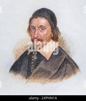 Ezekiel Spanheim 1629 bis 1710. Deutscher Diplomat und Gelehrter. Aus dem Buch Crabbes Historical Dictionary, erschienen 1825., Historisch, digital re Stock Photo