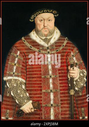 Henry VIII of England painting date 1542 House of Tudor oil on panel. Workshop of Hans Holbein the Younger  (1497/1498–1543) Stock Photo