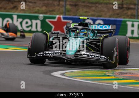 Mogyorod, Hungary. July 20th 2024. Formula 1 Hungarian Grand Prix at Hungaroring, Hungary. Pictured: #14 Fernando Alonso (SPA) of Aston Martin Aramco F1 Team in Aston Martin AMR24    © Piotr Zajac/Alamy Live News Stock Photo