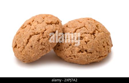 Amaretti Cookies isolated on white Stock Photo