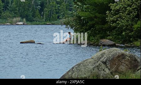 Grand lac Saint-Francois Frontenac national park, Quebec, Canada, North America, America Stock Photo