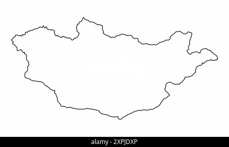Mongolia outline map isolated on white background Stock Vector