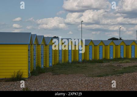 Beach Huts at Littlehampton Stock Photo