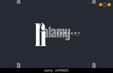 RI Alphabet letters Initials Monogram logo Stock Vector