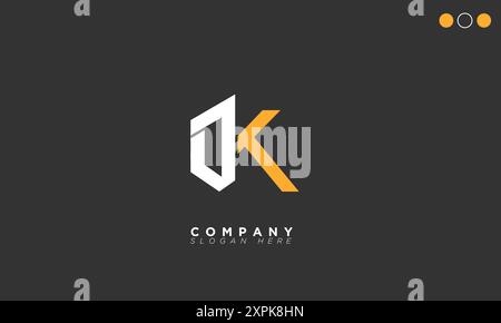 OK Alphabet letters Initials Monogram logo Stock Vector