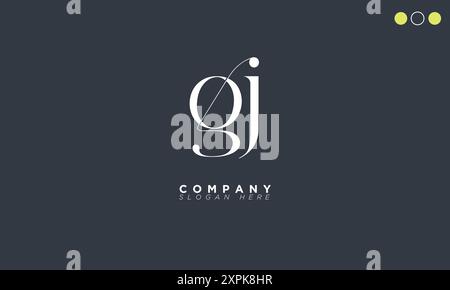 GJ Alphabet letters Initials Monogram logo Stock Vector
