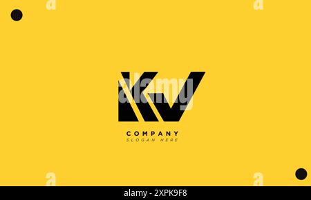 KV Alphabet letters Initials Monogram logo Stock Vector