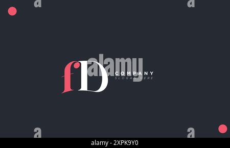 FD Alphabet letters Initials Monogram logo Stock Vector