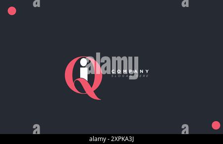 QI Alphabet letters Initials Monogram logo Stock Vector