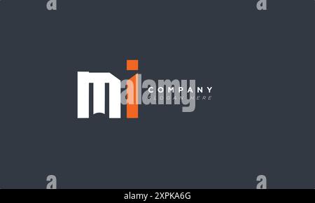 MI Alphabet letters Initials Monogram logo Stock Vector
