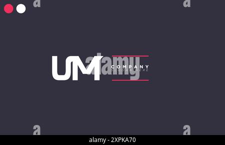 UM Alphabet letters Initials Monogram logo Stock Vector