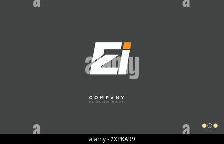 EI Alphabet letters Initials Monogram logo Stock Vector