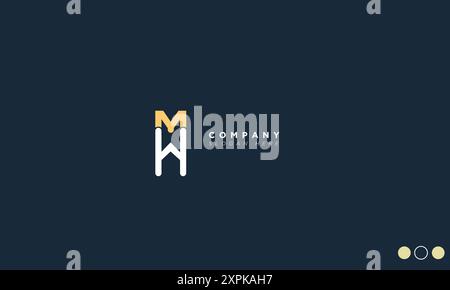 MW Alphabet letters Initials Monogram logo Stock Vector