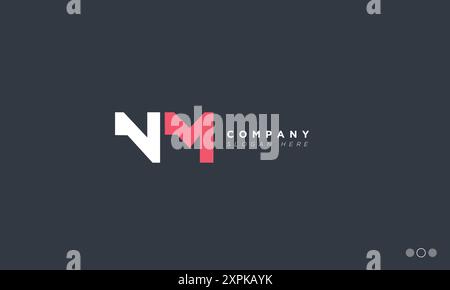 NM Alphabet letters Initials Monogram logo Stock Vector