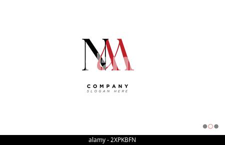 NM Alphabet letters Initials Monogram logo Stock Vector