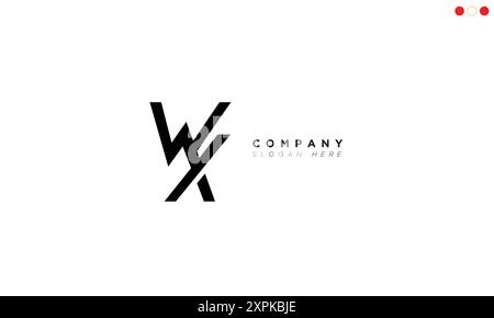 WX Alphabet letters Initials Monogram logo Stock Vector