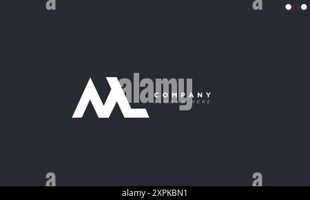 ML Alphabet letters Initials Monogram logo Stock Vector