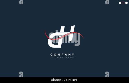 DH Alphabet letters Initials Monogram logo Stock Vector