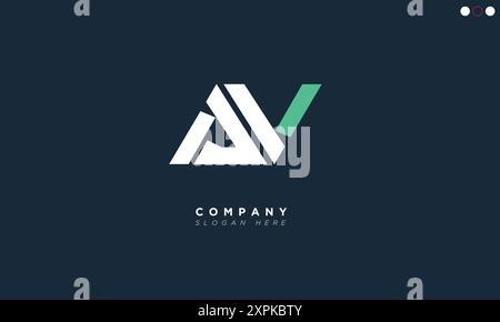 AV Alphabet letters Initials Monogram logo Stock Vector
