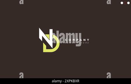 ND Alphabet letters Initials Monogram logo Stock Vector