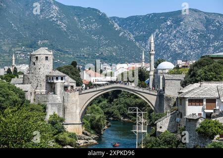 Stari Most (Old Bridge) in Mostar. Bosnia and Herzegovina Stock Photo