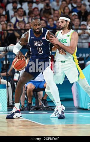 PARIS, FRANCE - AUGUST 11: Lebron James of United States with his ...