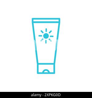 Skin sun protection cream, Isolated on white background. From blue icon set. Stock Vector