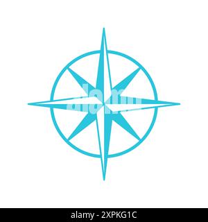 Compass, Navigator icon. Isolated on white background. From blue icon set. Stock Vector