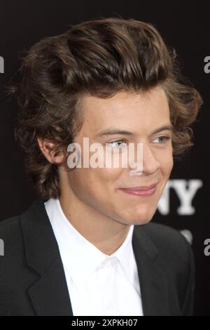 Harry Styles attends the premiere of 'One Direction: This Is Us' at the Ziegfeld Theater in New York City. Stock Photo