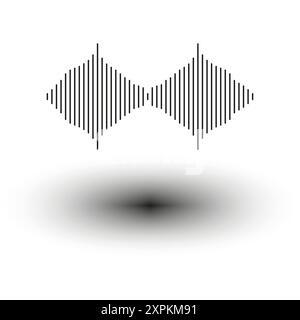 Abstract Sound Wave. Geometric Vector Design. Modern Minimalist Art. Audio Frequency Pattern. Stock Vector