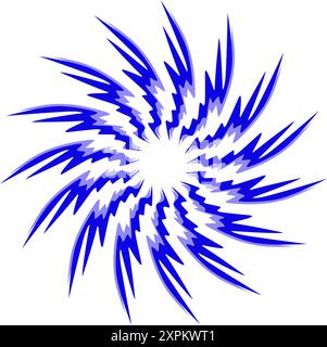 Blue tribal mandala icon with shadow. Perfect for logos, icons, items, tattoos, stickers, posters, banners, clothes, hats Stock Vector