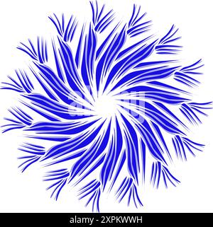 Blue tribal mandala icon with shadow. Perfect for logos, icons, items, tattoos, stickers, posters, banners, clothes, hats Stock Vector