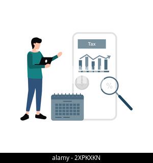 The boy is working on taxes. Stock Photo