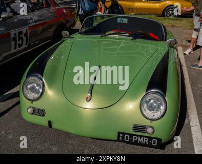 1950's Porsche 356 two door convertible fully restored on dispay at the Cooly Rocks On festival at Coolangatta, Gold Coast, Queensland Stock Photo