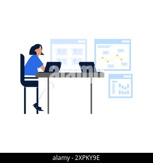 Boy and girl finalizing analysts' workers. Stock Photo