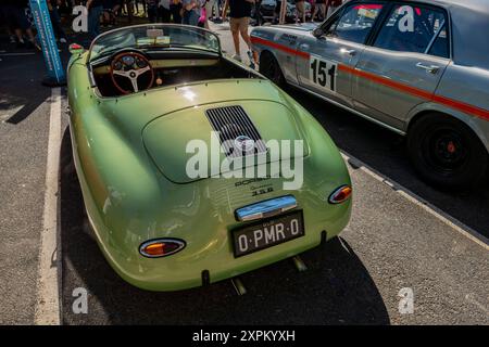 1950's Porsche 356 two door convertible fully restored on dispay at the Cooly Rocks On festival at Coolangatta, Gold Coast, Queensland Stock Photo