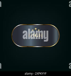 Dark Gold button color gold glossy and gradient effect vector illustration on isolated on white background Stock Vector