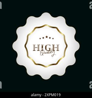 A White premium frame with gold border decoration on dark background and glitter light effect element. on dark luxury button style Stock Vector