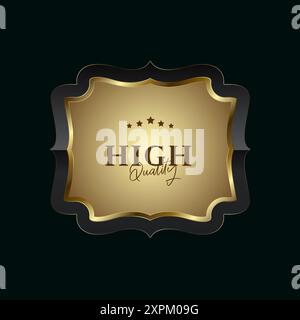 A Luxury, gold and premium Abstract button concept on black background. Vector vintage frames design Stock Vector