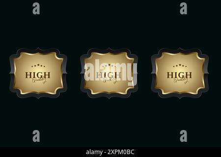 Groups Luxury, gold and premium Abstract buttons on black background ...