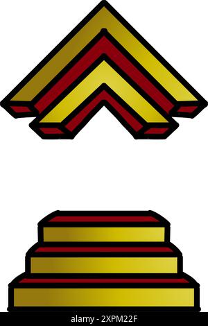 Illustration of roof and stair icon. Perfect for logos, stickers, icons, hat designs, clothes. Stock Vector