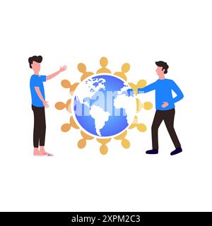The boys have global connections. Stock Photo